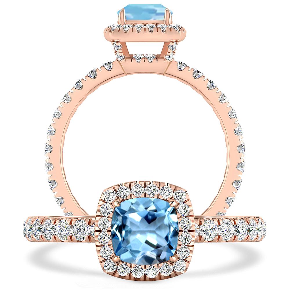 Rose Gold - Aquamarine