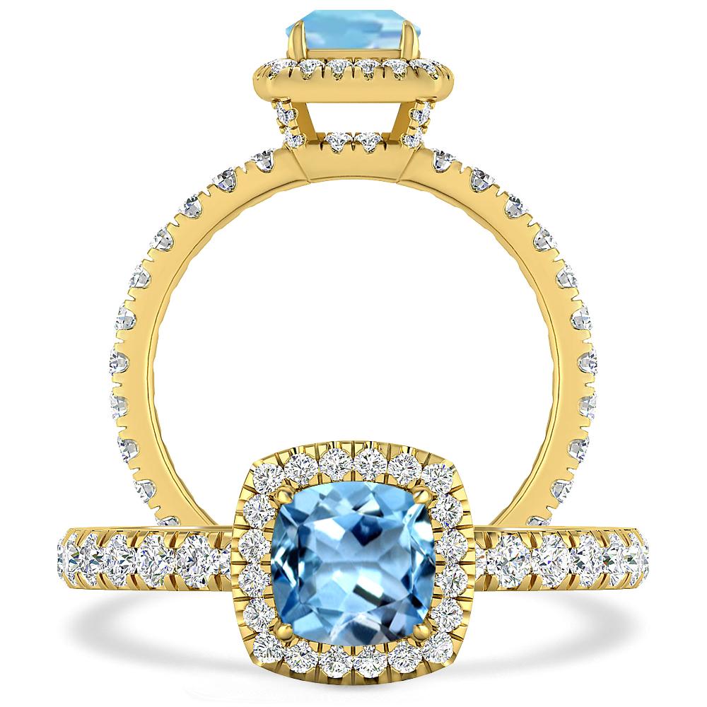 Yellow Gold - Aquamarine