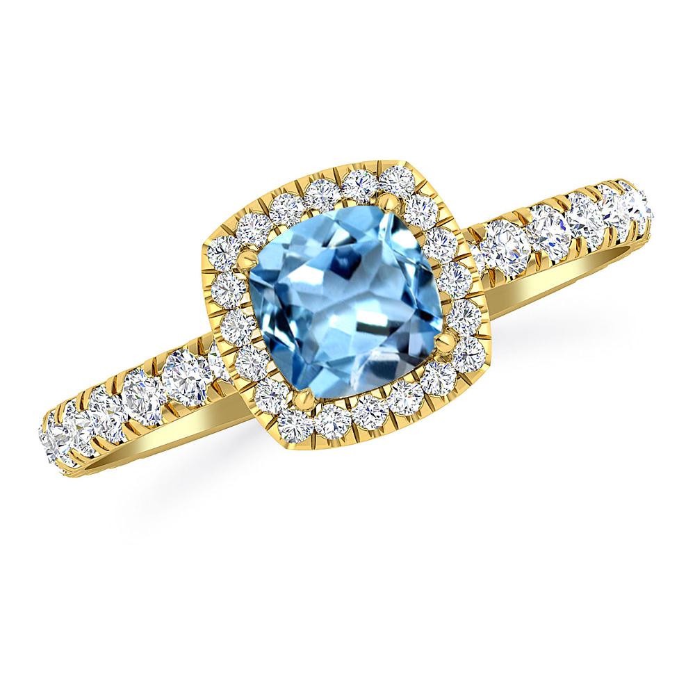 Yellow Gold - Aquamarine