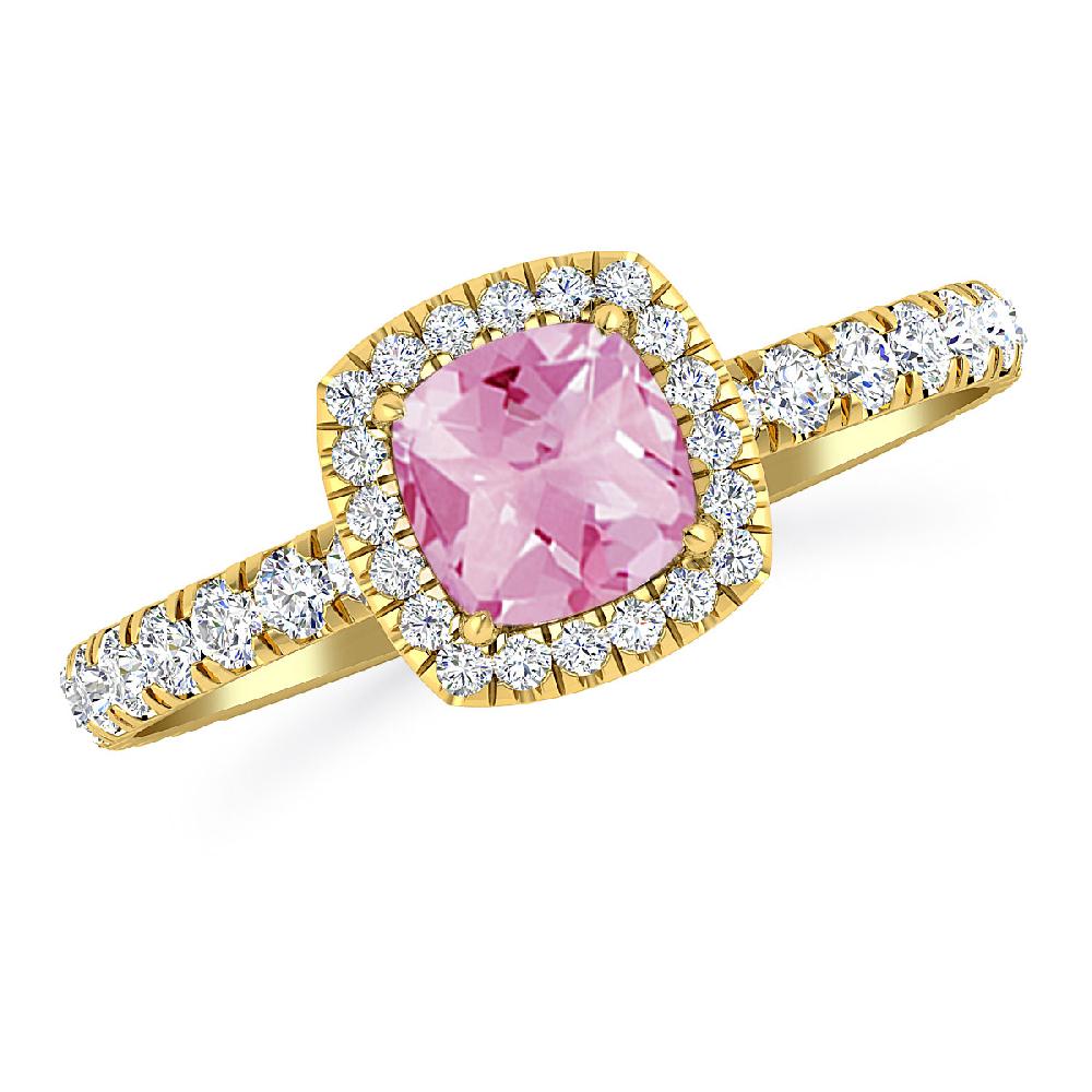 Yellow Gold - Pink Tourmaline