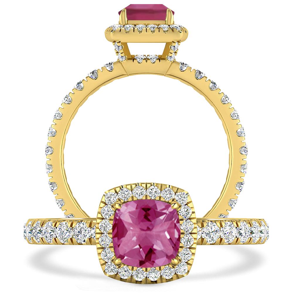 Yellow Gold - Pink Tourmaline