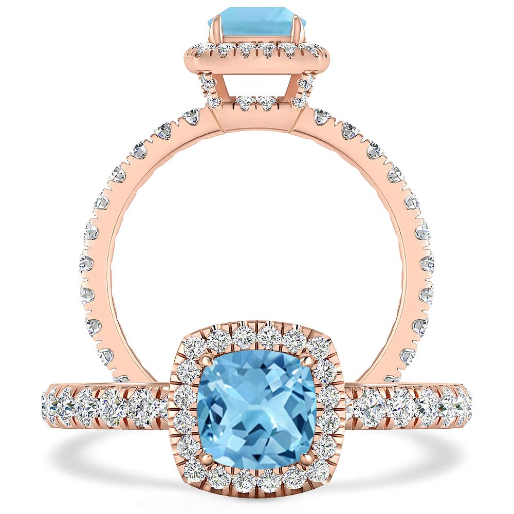 Rose Gold - Blue Topaz