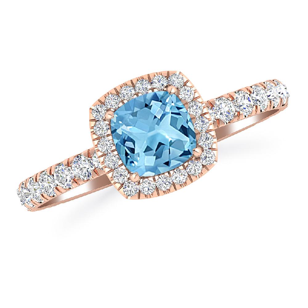 Rose Gold - Blue Topaz