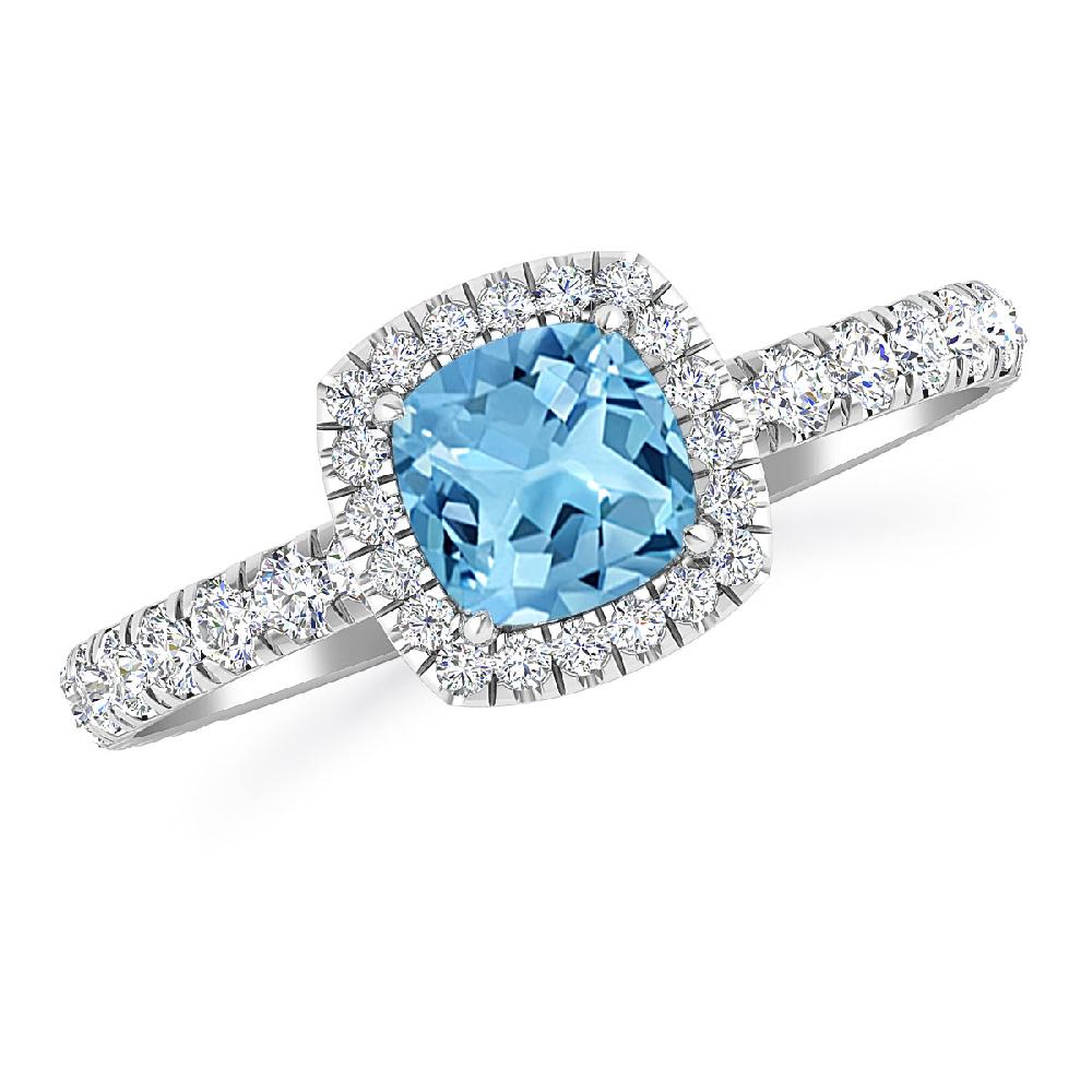 White Gold - Blue Topaz