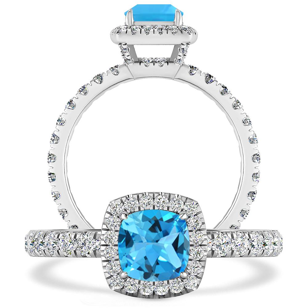 White Gold - Blue Topaz