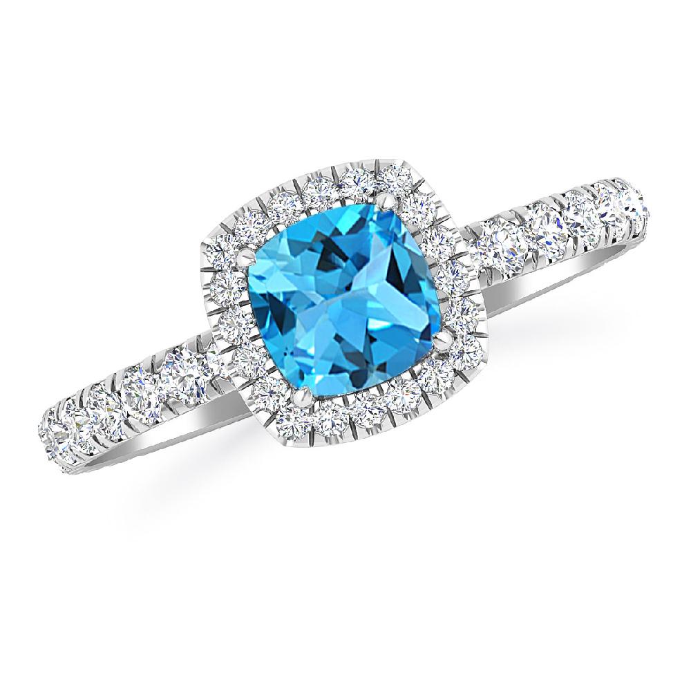 White Gold - Blue Topaz