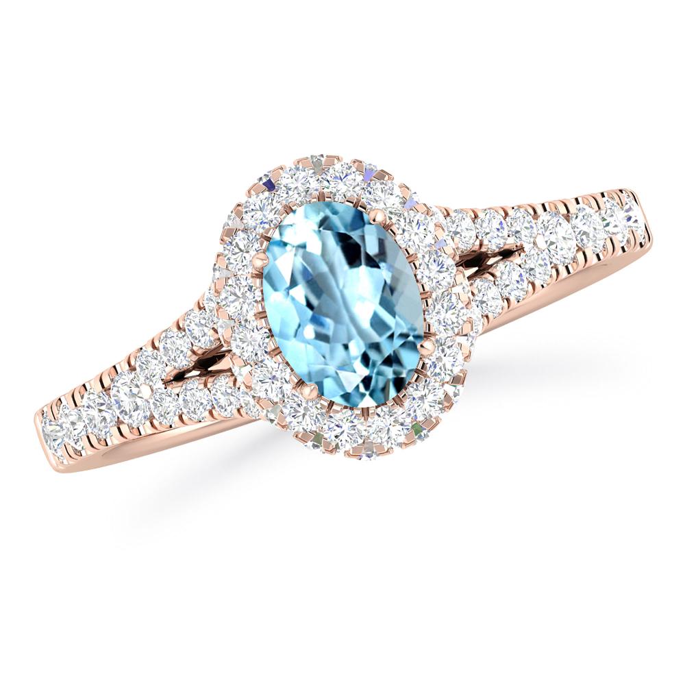 Rose Gold - Aquamarine