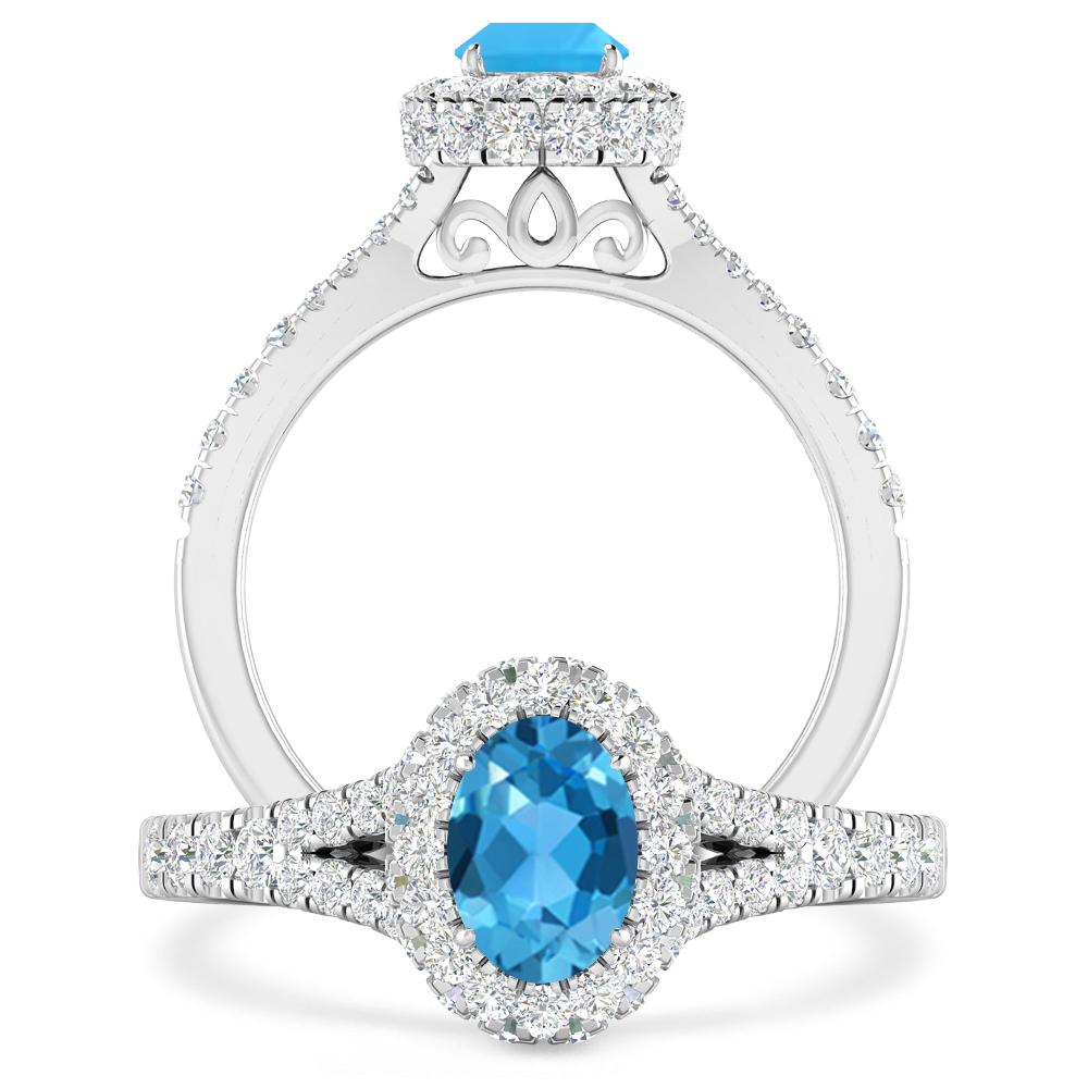 White Gold - Blue Topaz