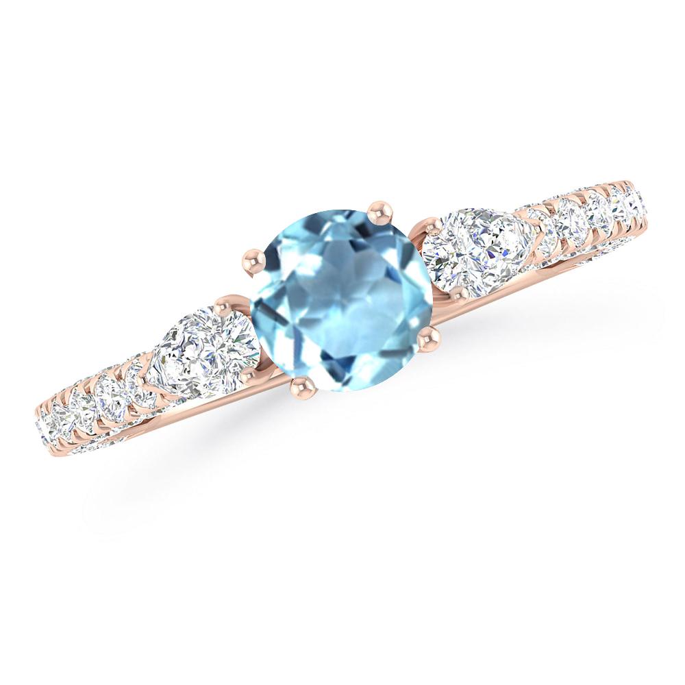 Rose Gold - Aquamarine