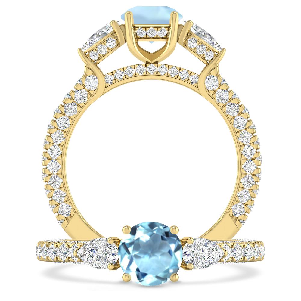 Yellow Gold - Aquamarine