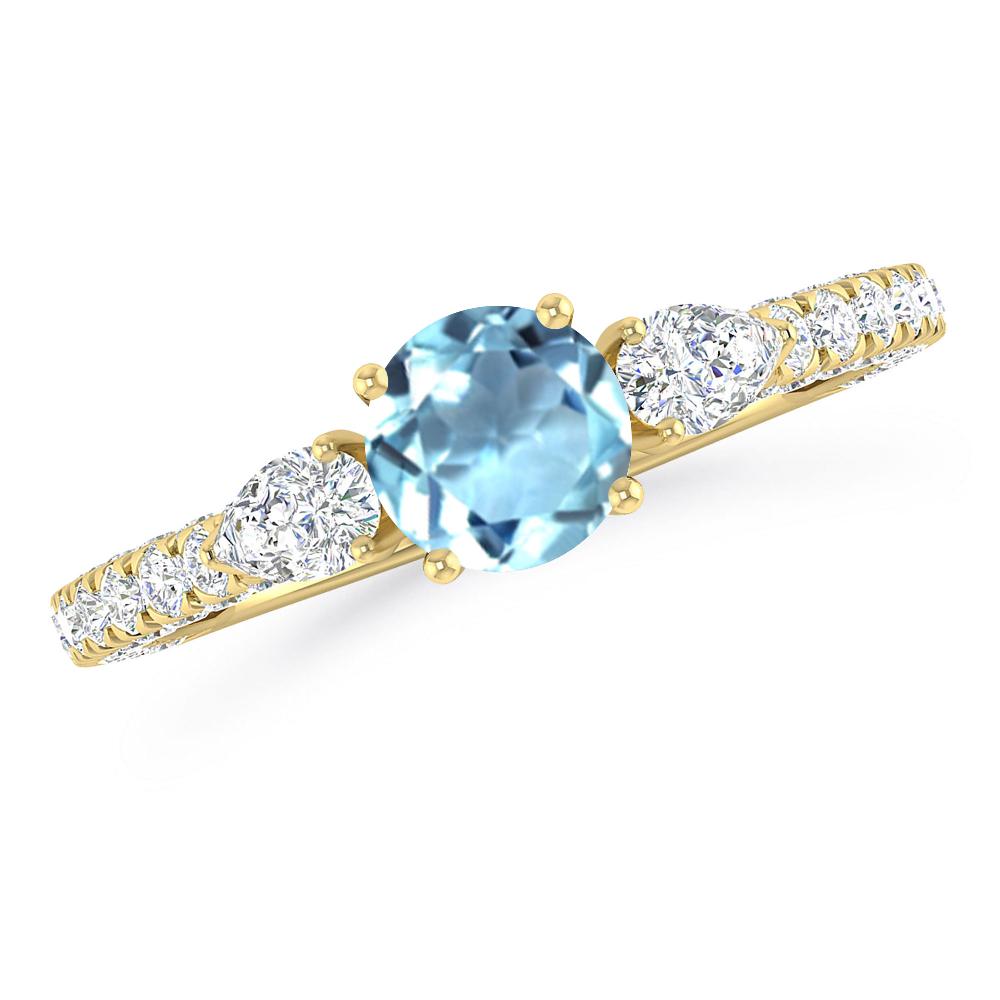 Yellow Gold - Aquamarine