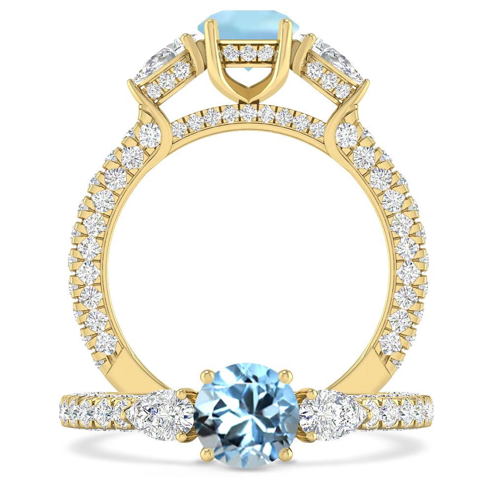 Yellow Gold - Aquamarine