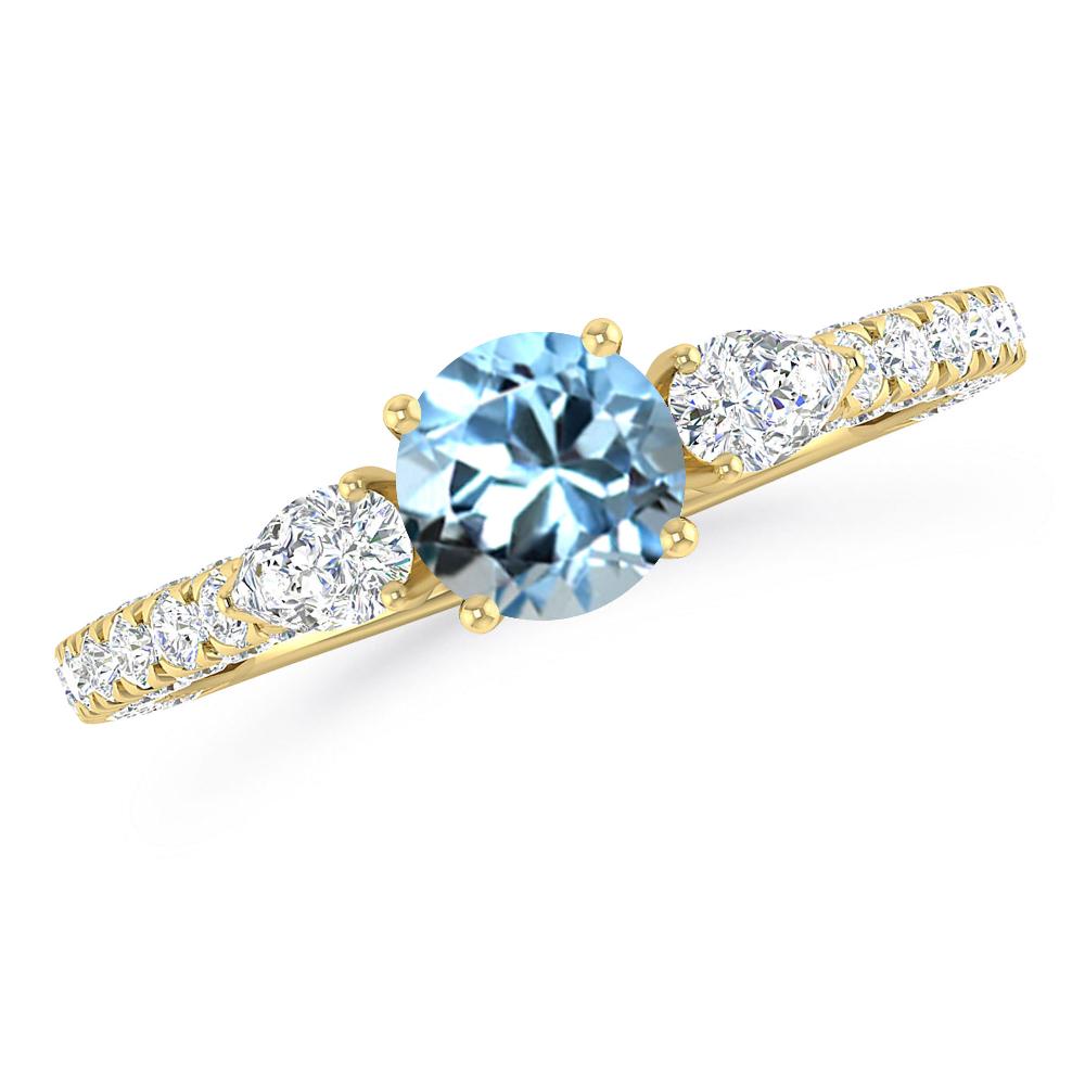 Yellow Gold - Aquamarine