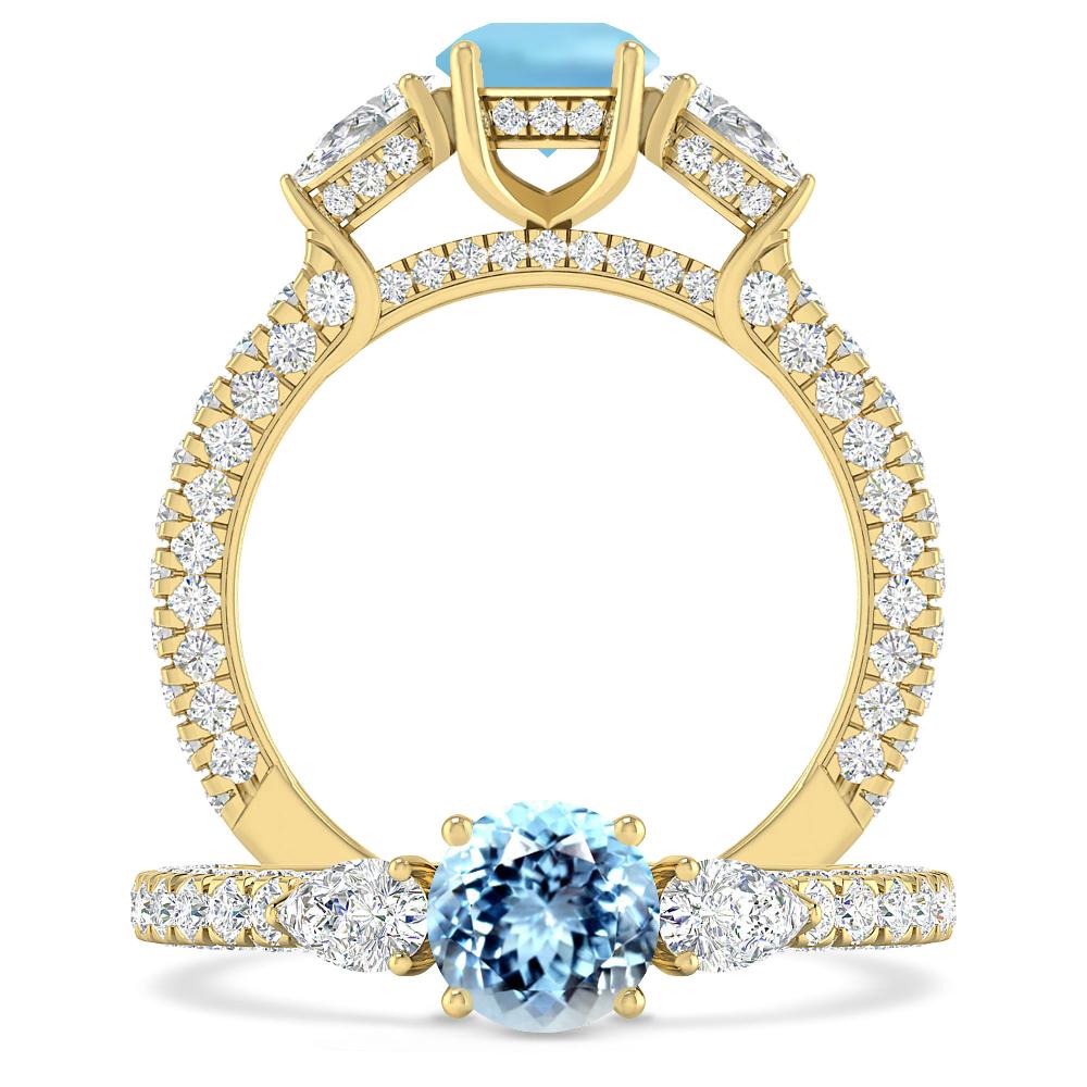 Yellow Gold - Aquamarine