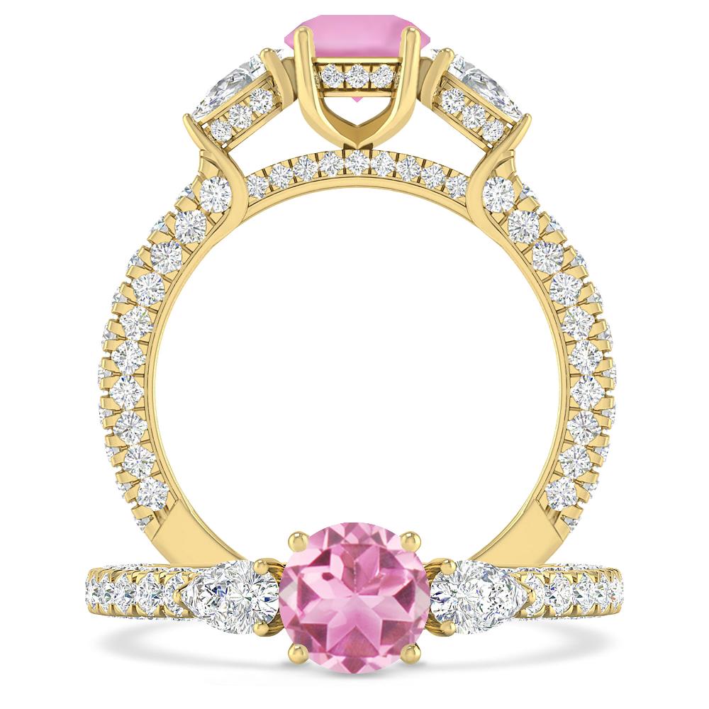 Yellow Gold - Pink Tourmaline