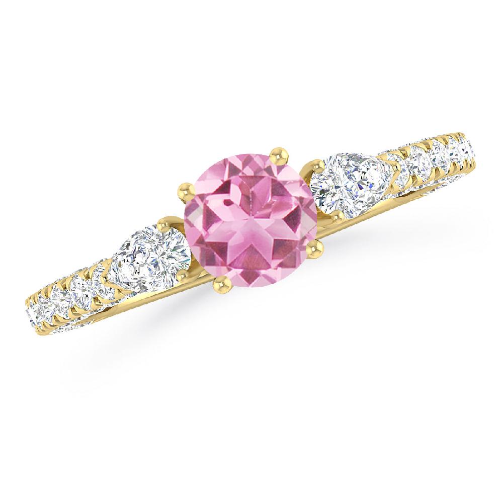 Yellow Gold - Pink Tourmaline