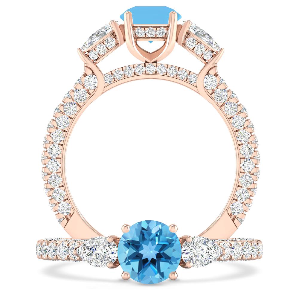Rose Gold - Blue Topaz