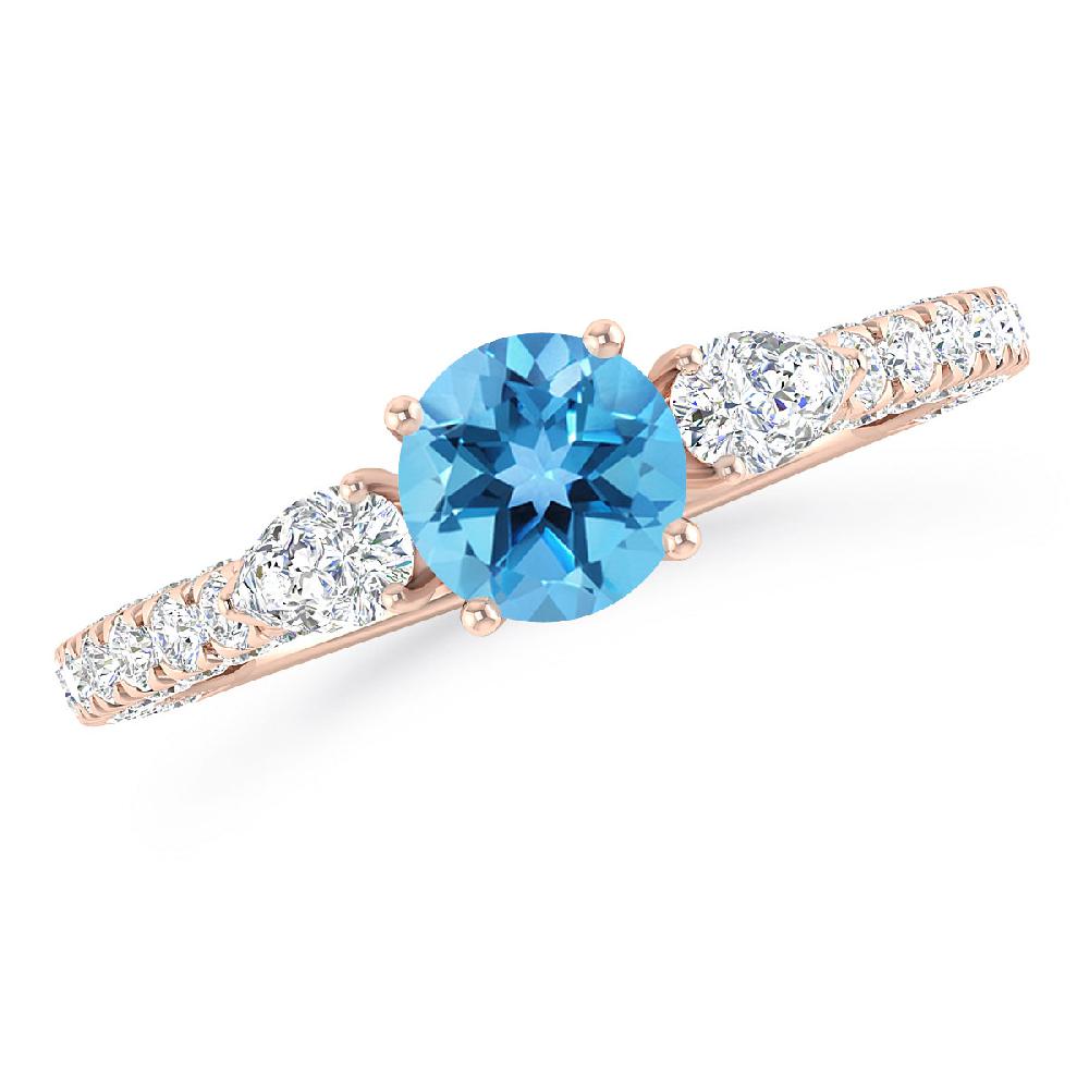 Rose Gold - Blue Topaz