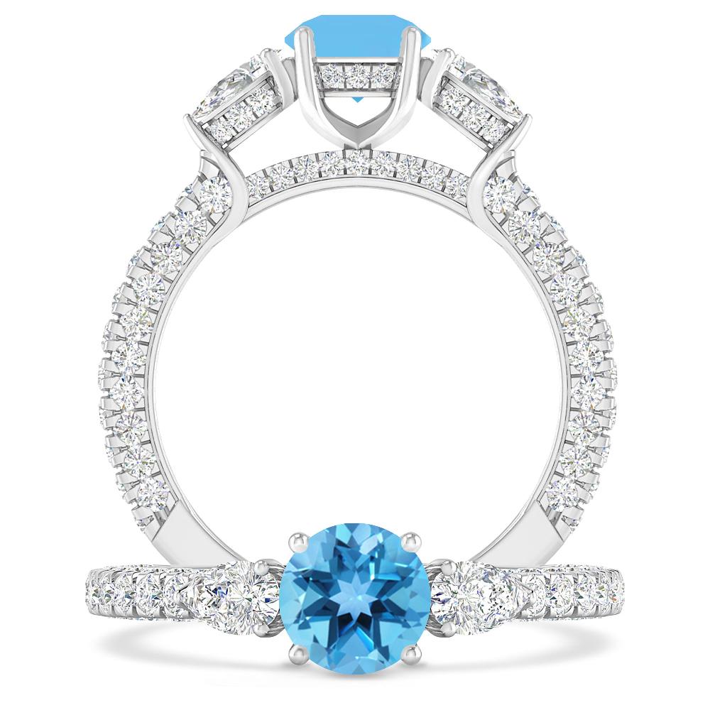 White Gold - Blue Topaz