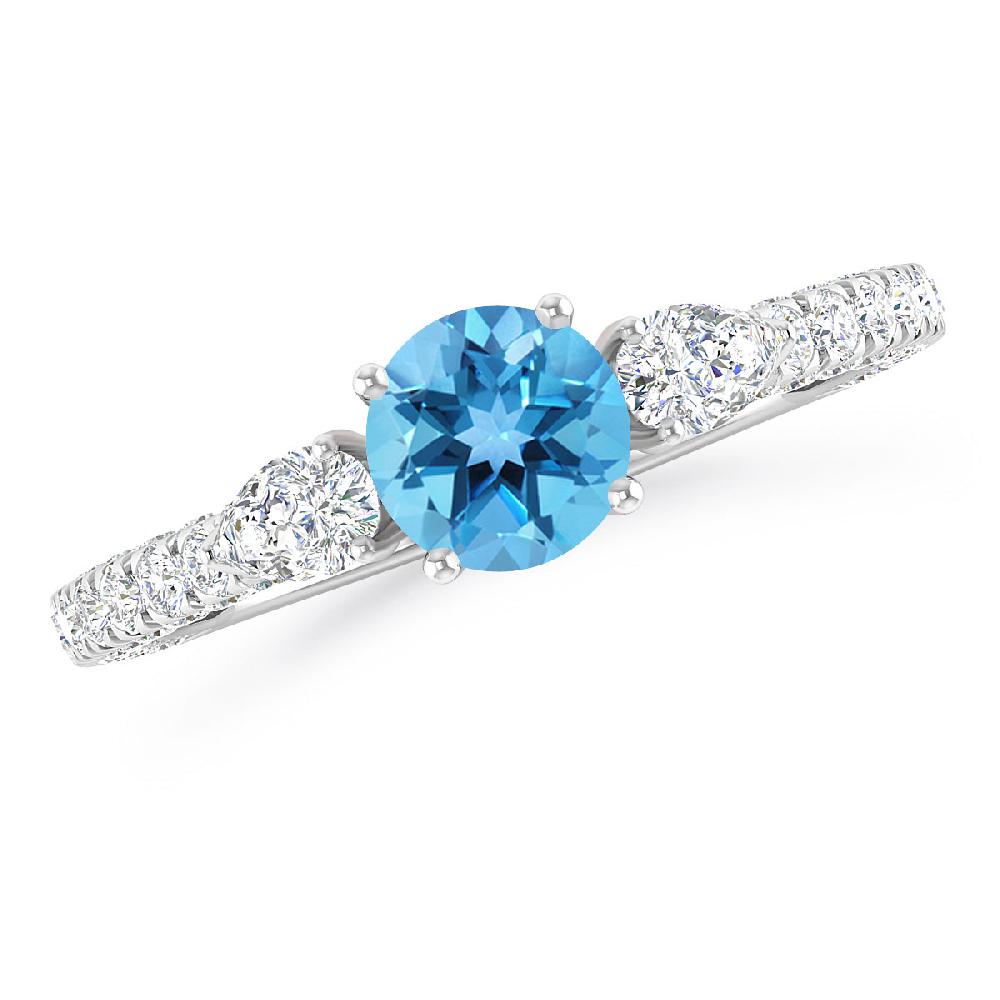 White Gold - Blue Topaz