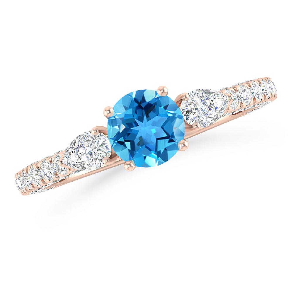 Rose Gold - Blue Topaz