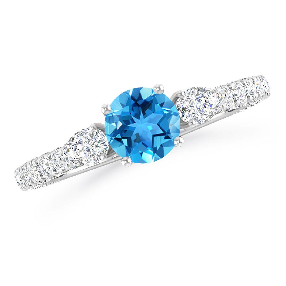 White Gold - Blue Topaz