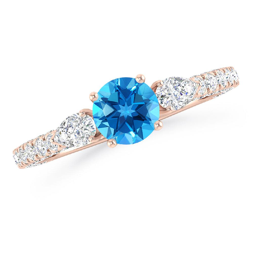 Rose Gold - Blue Topaz