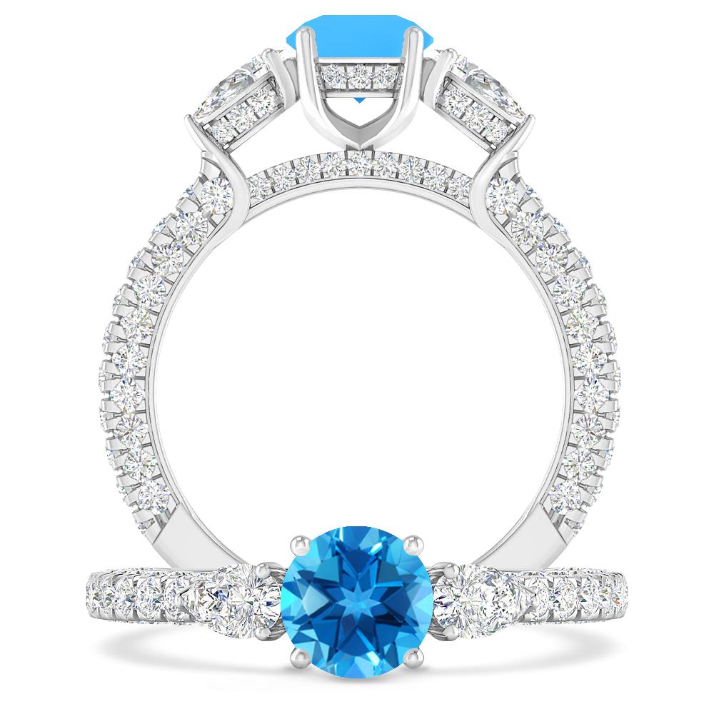 White Gold - Blue Topaz