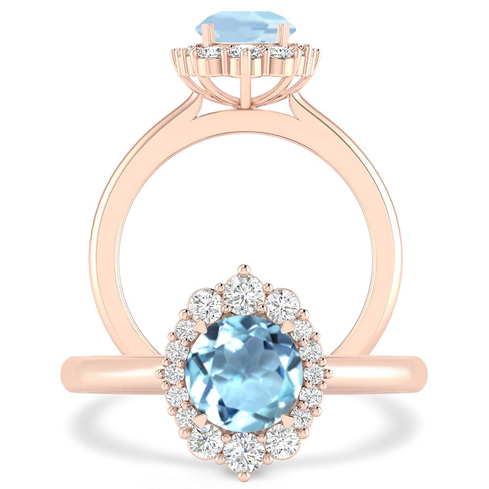 Rose Gold - Aquamarine