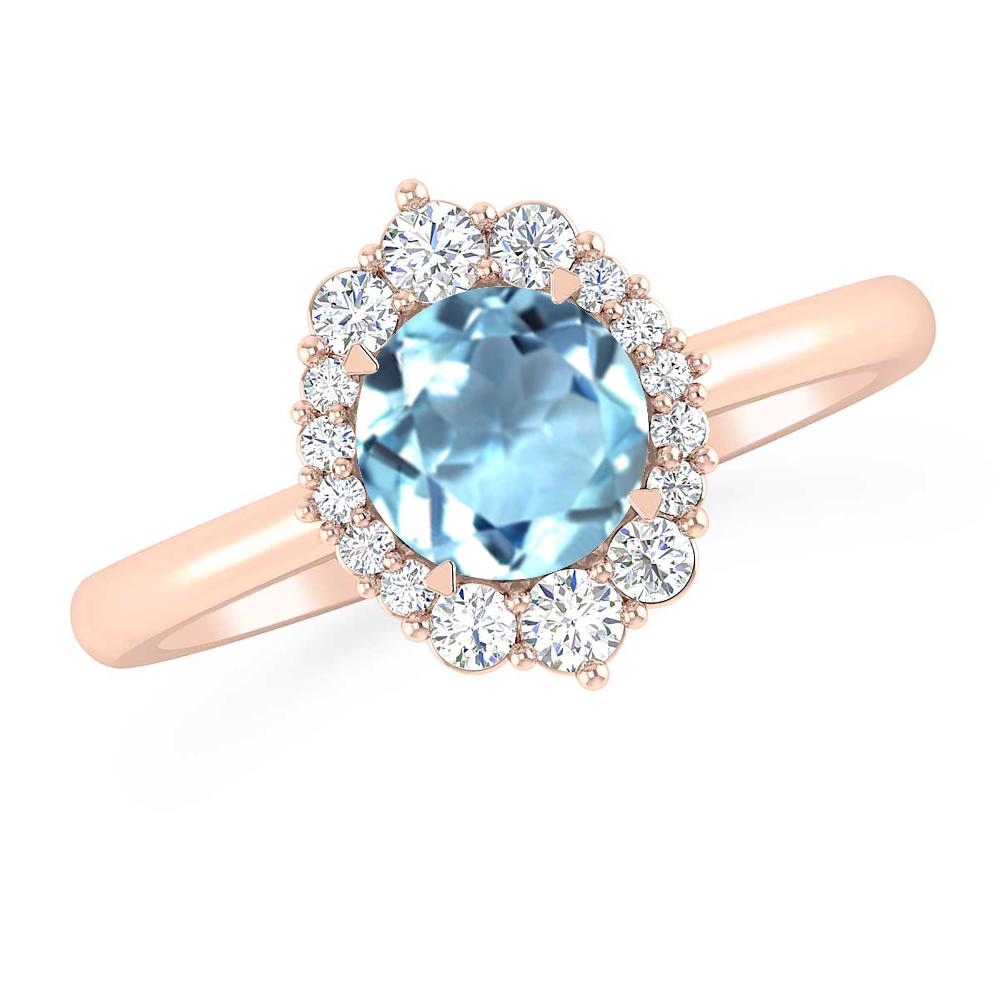 Rose Gold - Aquamarine