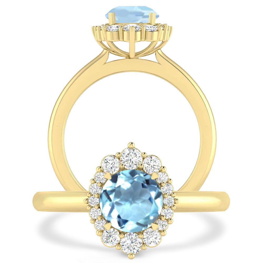 Yellow Gold - Aquamarine