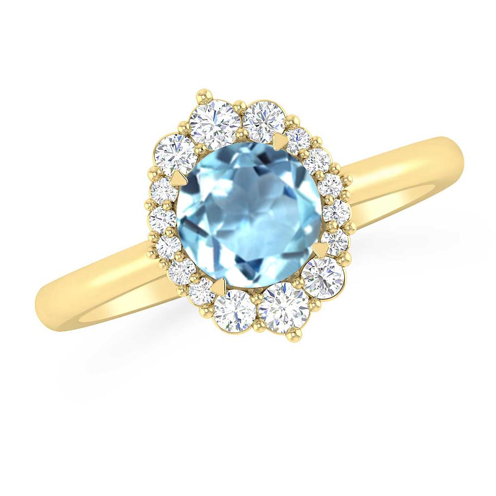 Yellow Gold - Aquamarine