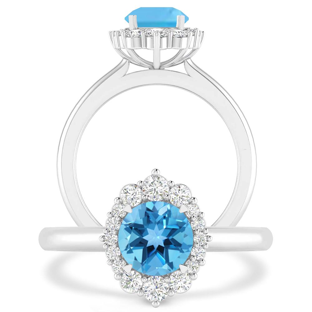 White Gold - Blue Topaz