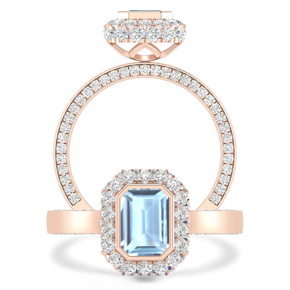 Rose Gold - Aquamarine