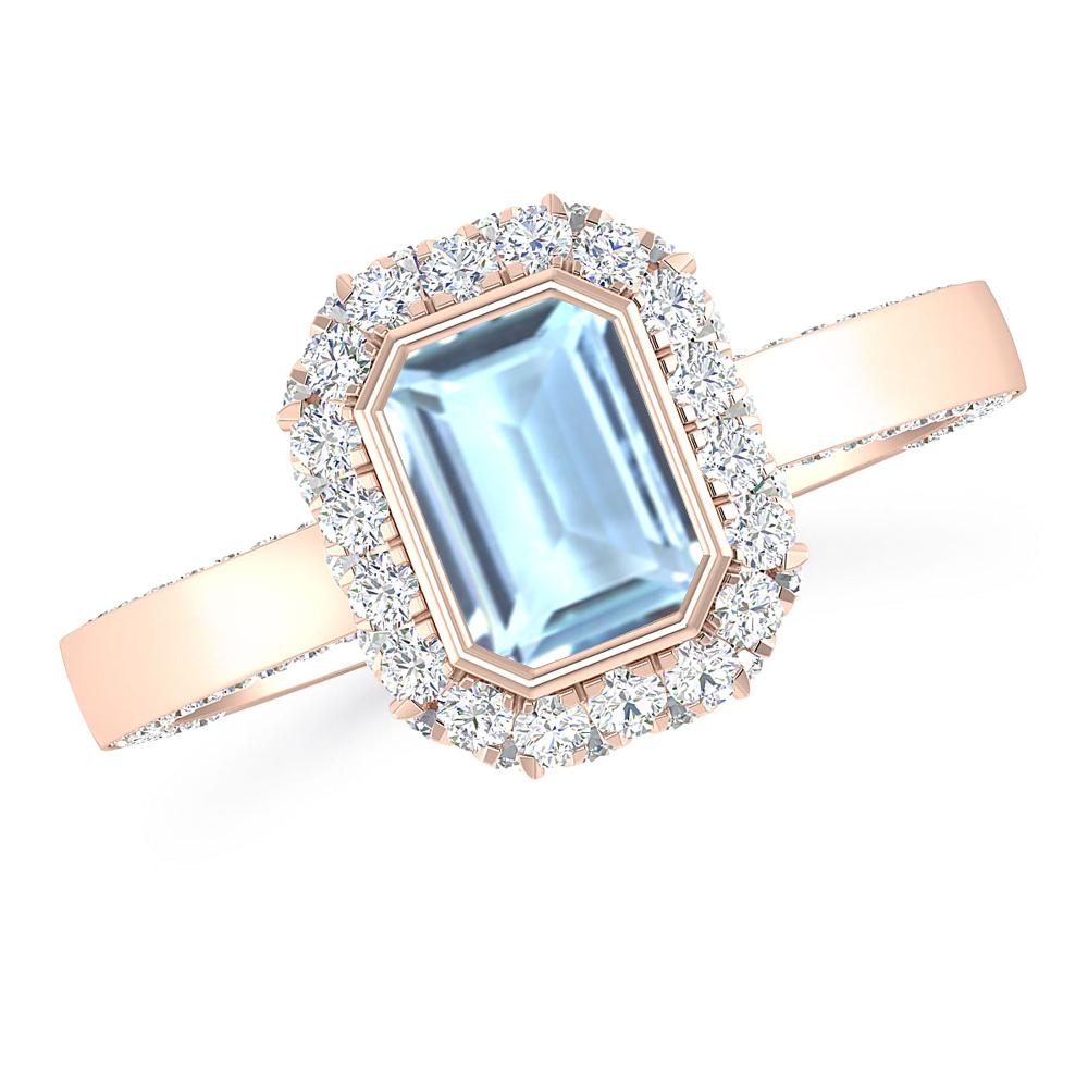 Rose Gold - Aquamarine