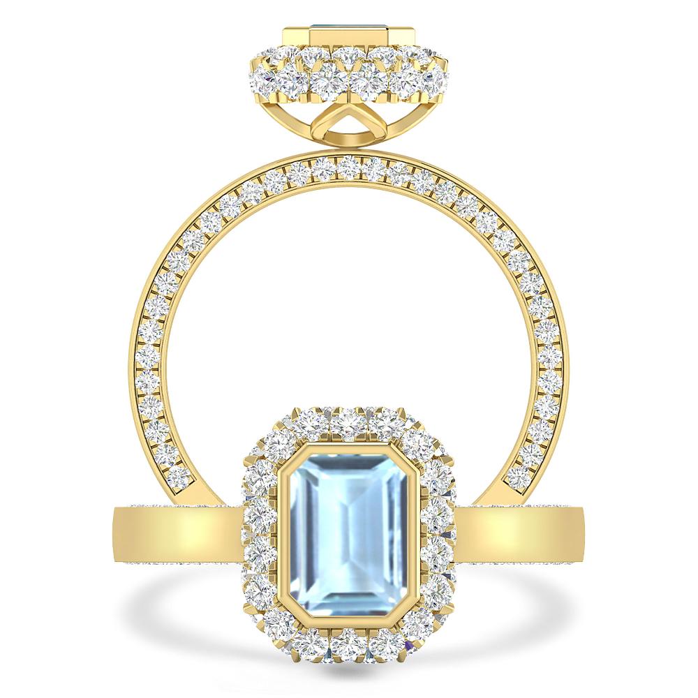 Yellow Gold - Aquamarine