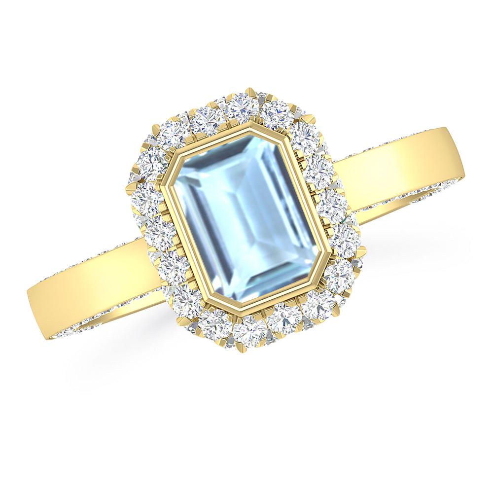 Yellow Gold - Aquamarine