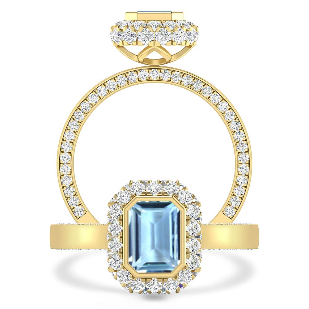 Yellow Gold - Aquamarine