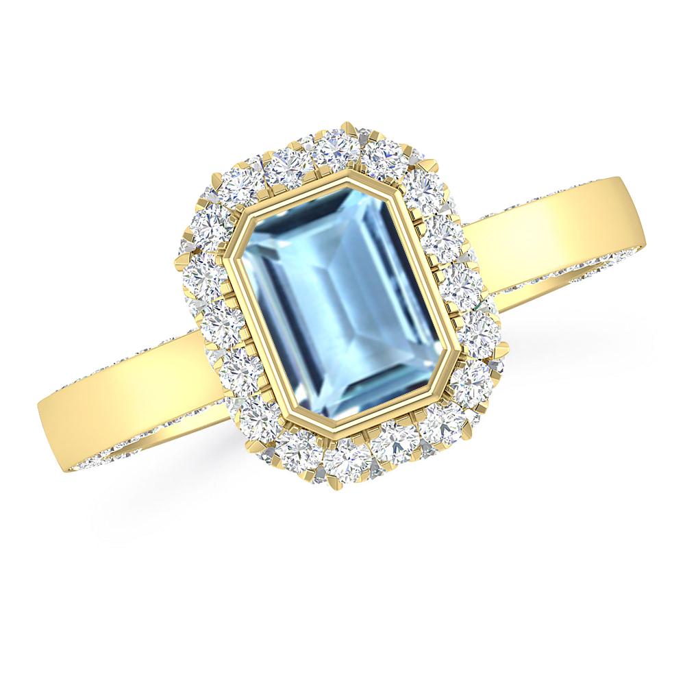 Yellow Gold - Aquamarine