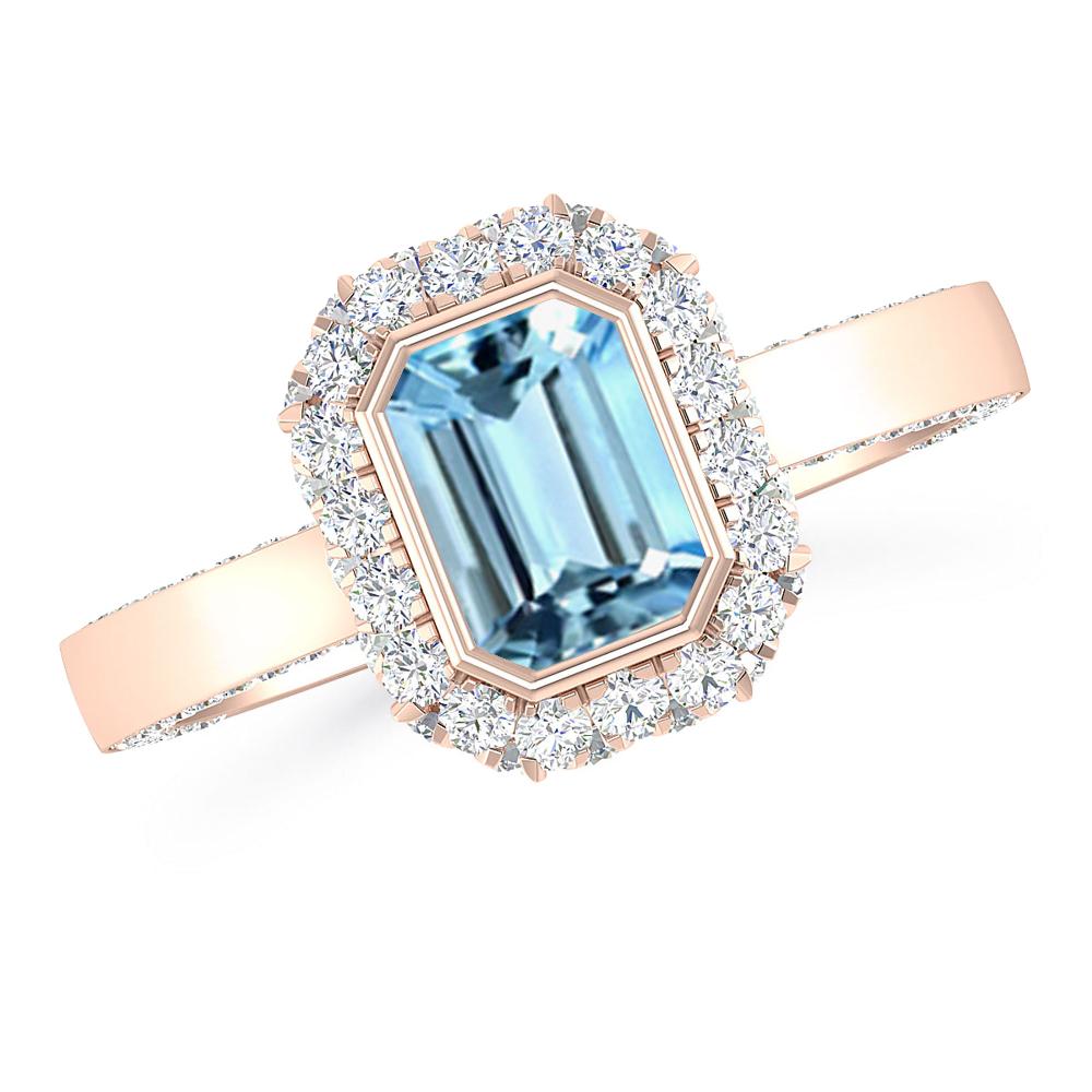 Rose Gold - Aquamarine