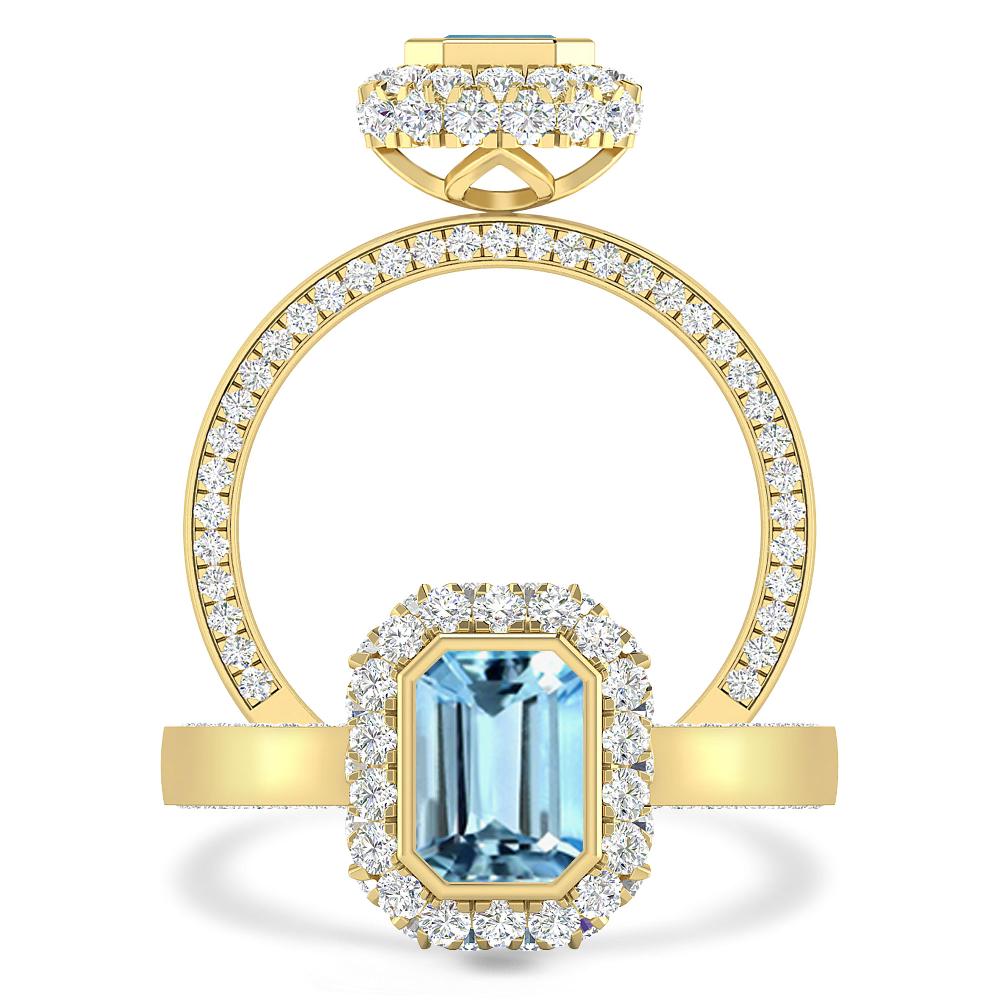 Yellow Gold - Aquamarine