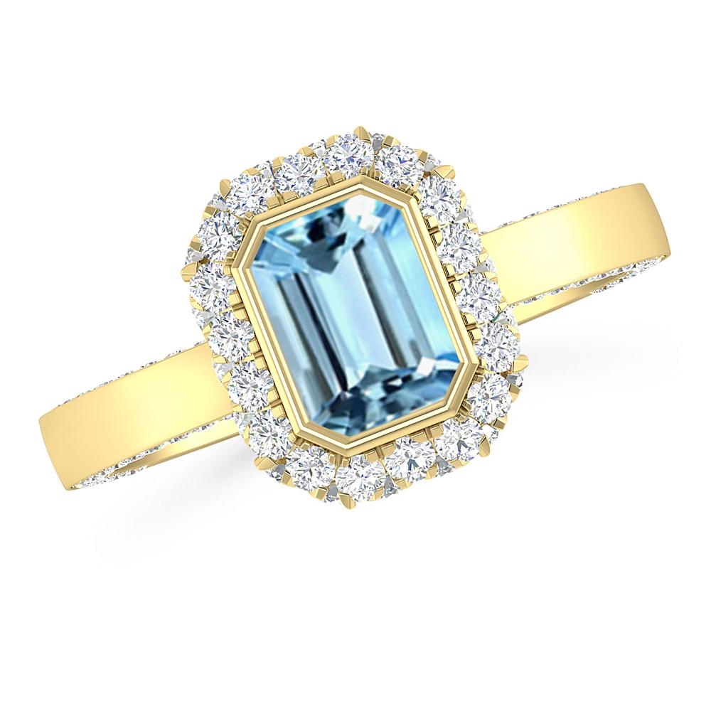 Yellow Gold - Aquamarine