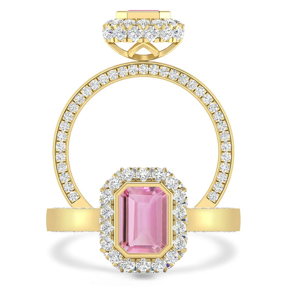 Yellow Gold - Pink Tourmaline