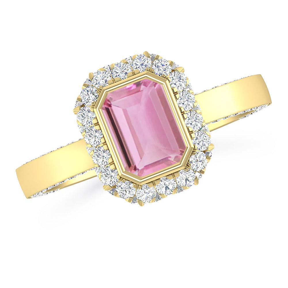 Yellow Gold - Pink Tourmaline