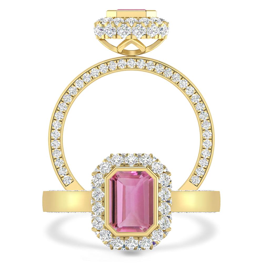 Yellow Gold - Pink Tourmaline