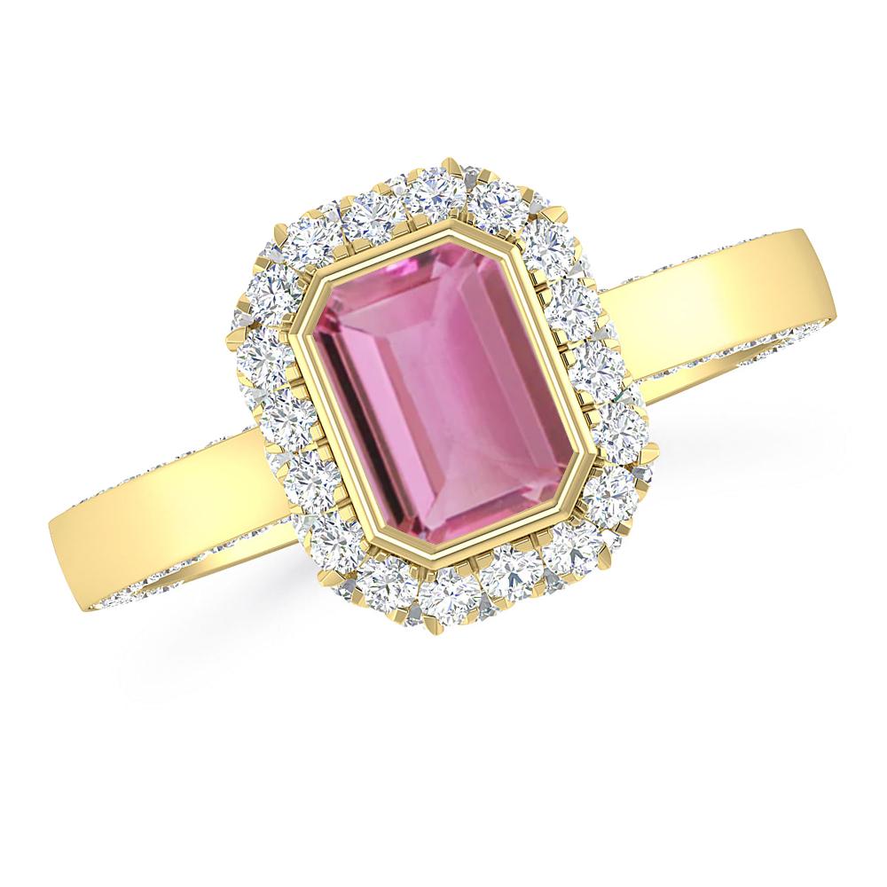 Yellow Gold - Pink Tourmaline