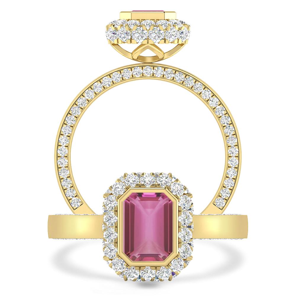 Yellow Gold - Pink Tourmaline