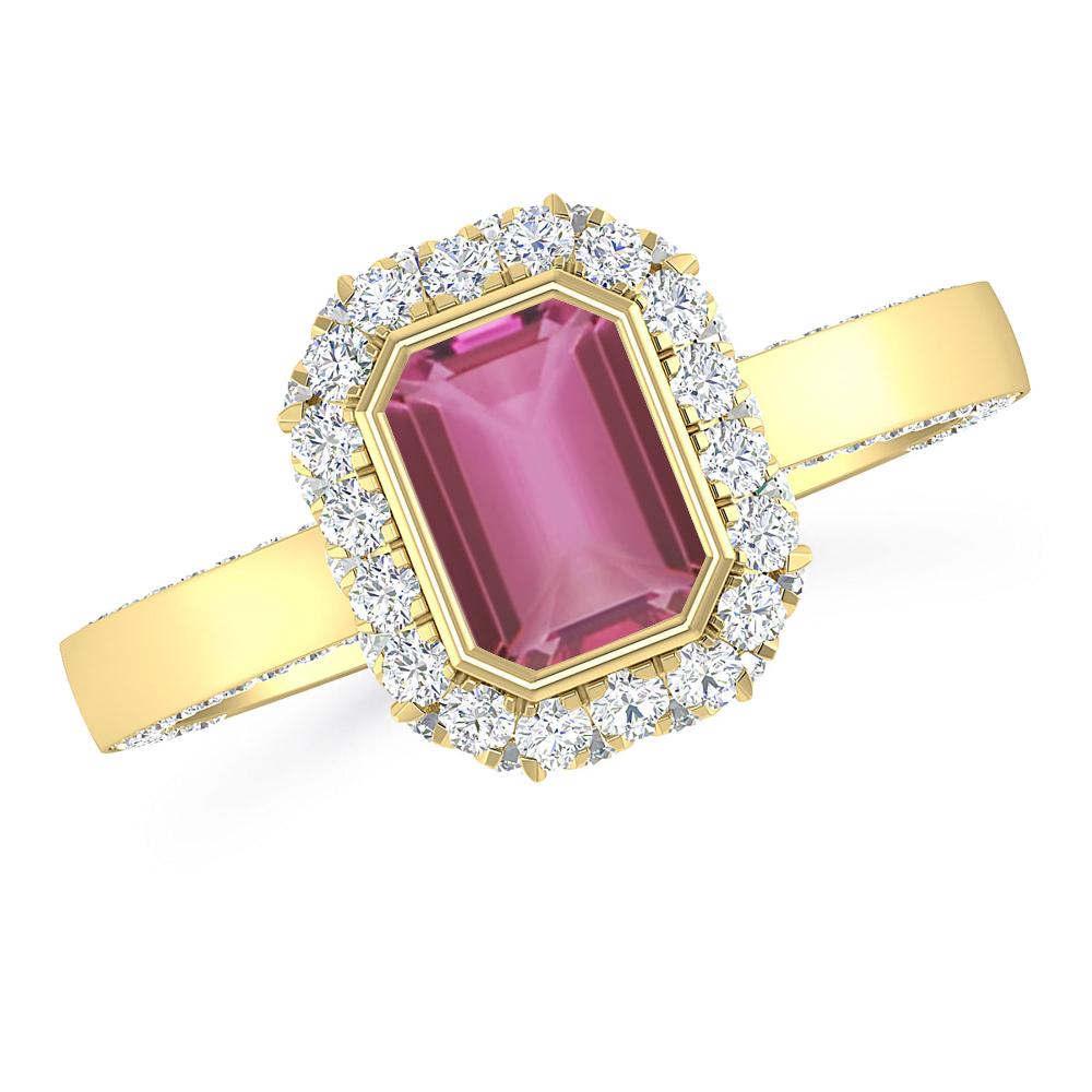 Yellow Gold - Pink Tourmaline