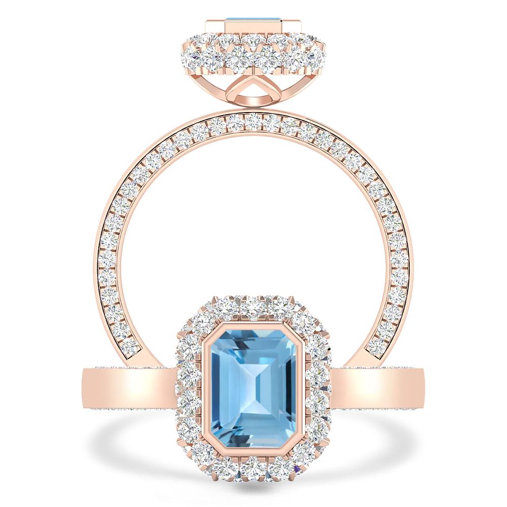 Rose Gold - Blue Topaz