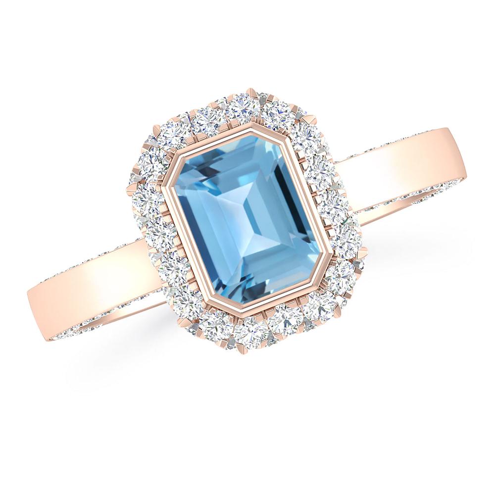 Rose Gold - Blue Topaz